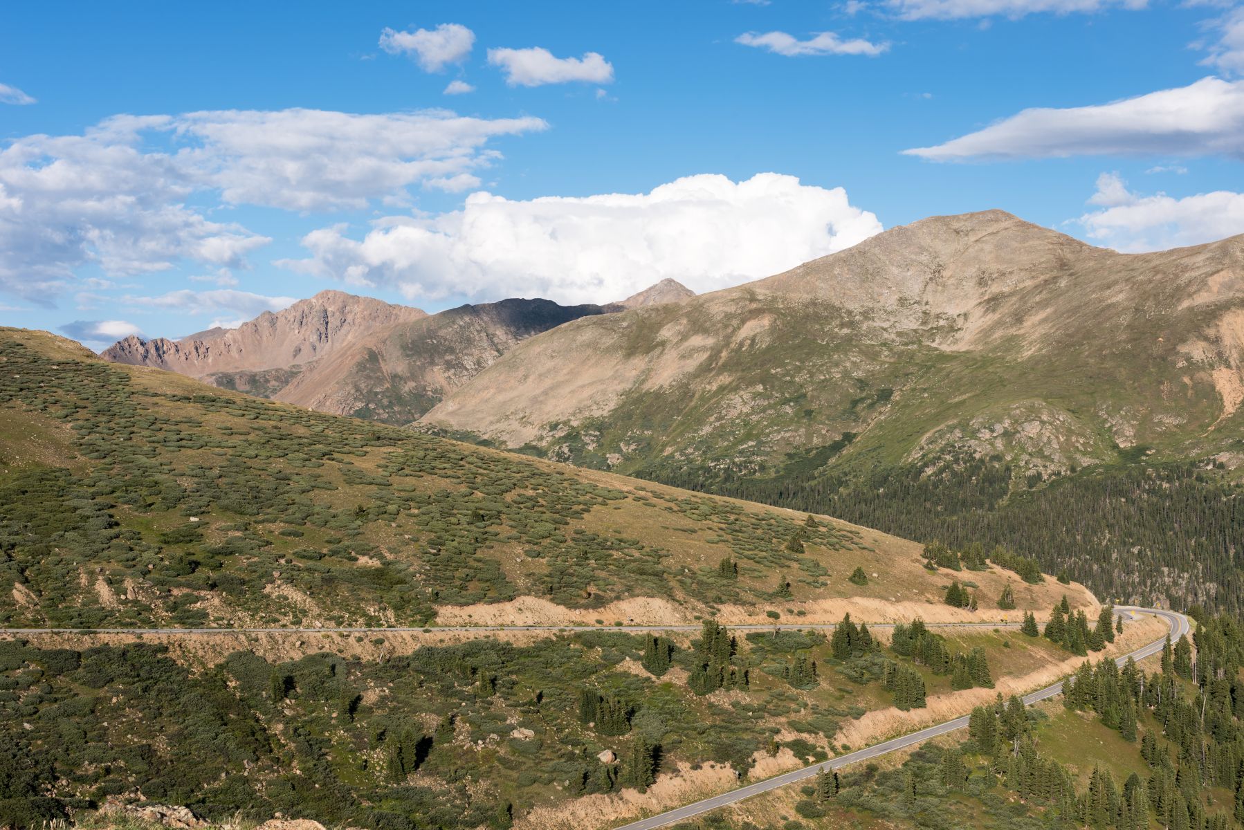 mountain views along independence highway on the top of the rockies scenic byway